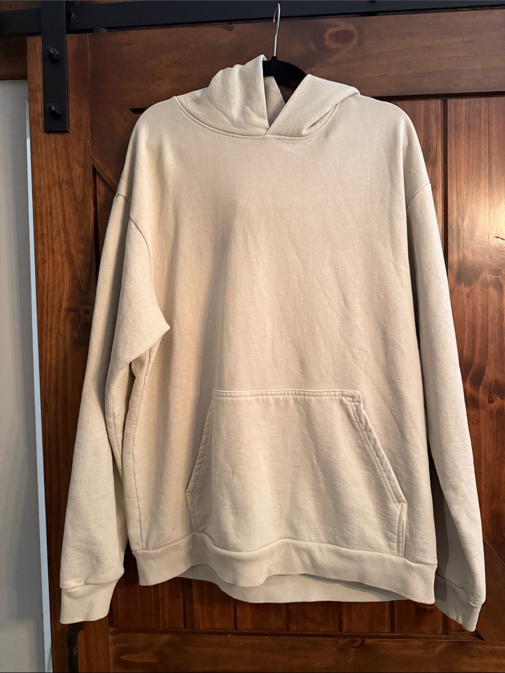 Men's Talentless Hooded Pullover Sweatshirt in Cream XL